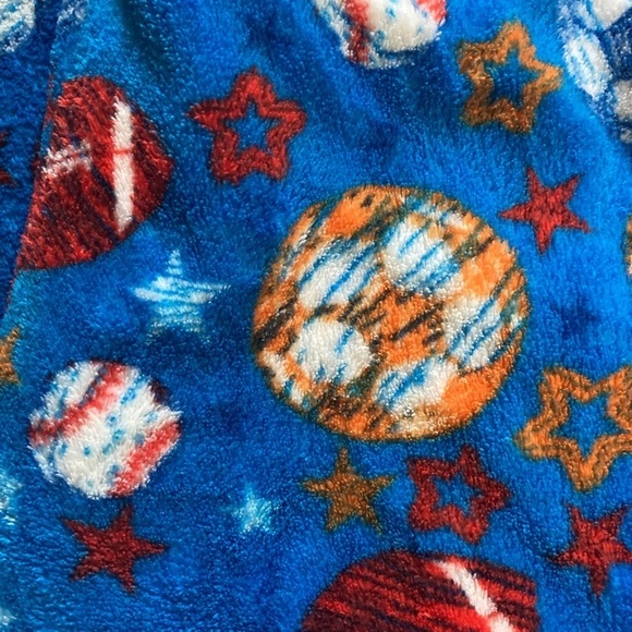 PRINCE of Sleep Boys Large 14 16 Blue Fleece Sports Pajamas Pants - Picture 3 of 5